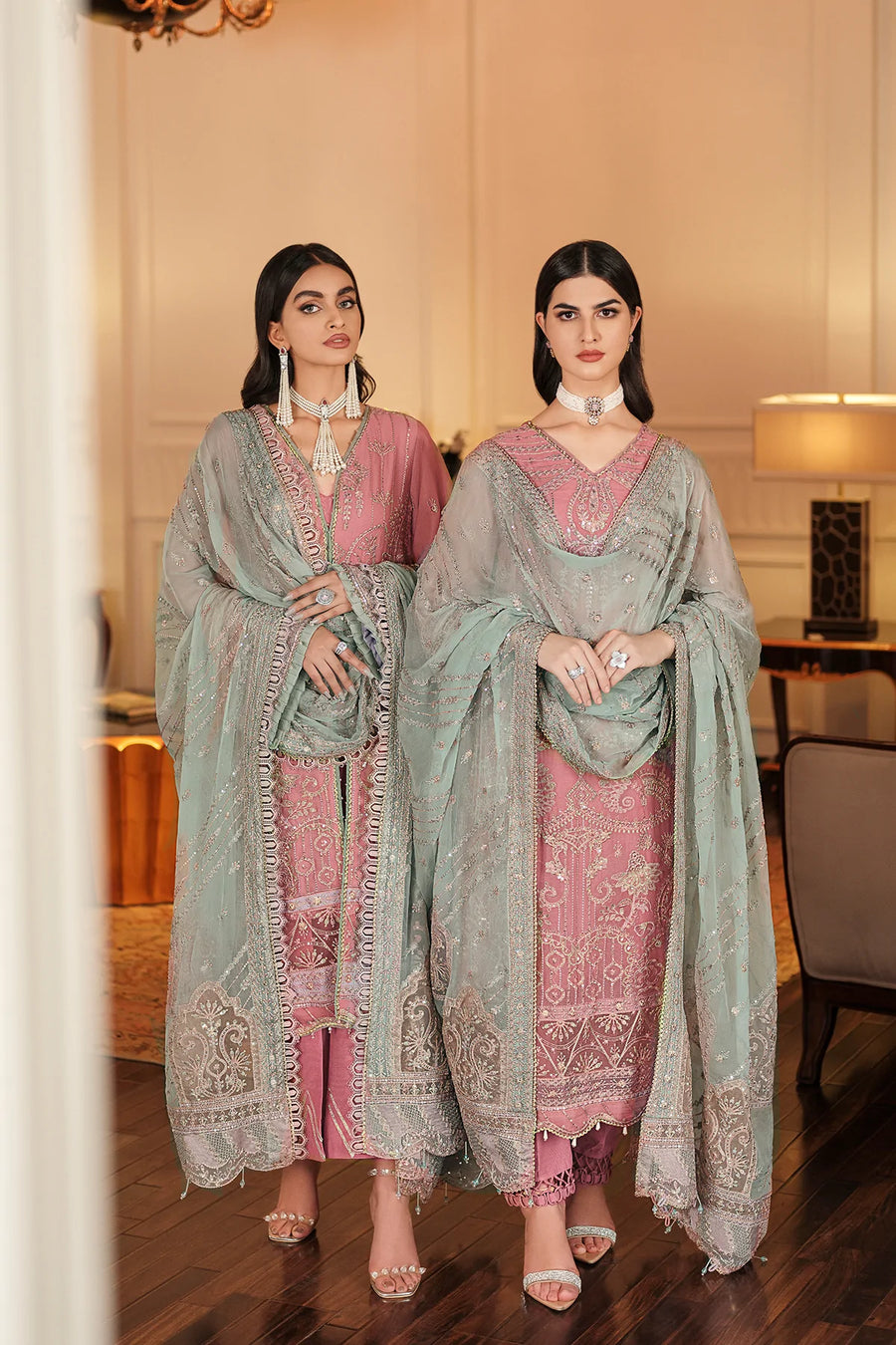 FARASHA Lueur Unstitched Embroidered Luxury Chiffon Suit 03-ELANIA
