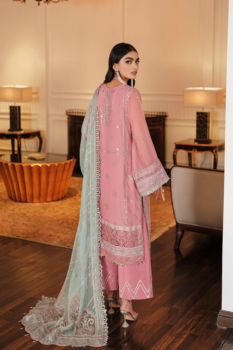 FARASHA Lueur Unstitched Embroidered Luxury Chiffon Suit 03-ELANIA