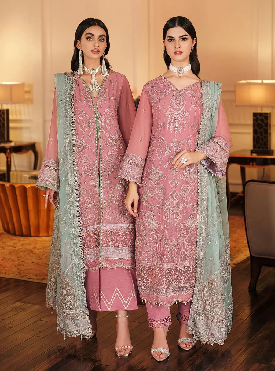 FARASHA Lueur Unstitched Embroidered Luxury Chiffon Suit 03-ELANIA