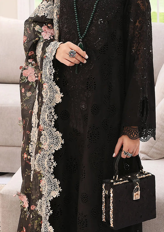 Elaf Premium Festive Chikankari Lawn Unstitched 3Pc Suit ELC-02A ECLIPSE
