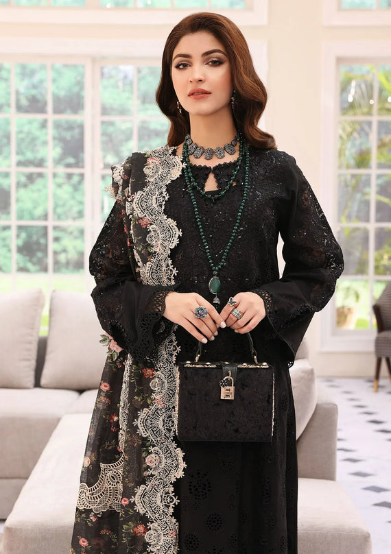 Elaf Premium Festive Chikankari Lawn Unstitched 3Pc Suit ELC-02A ECLIPSE