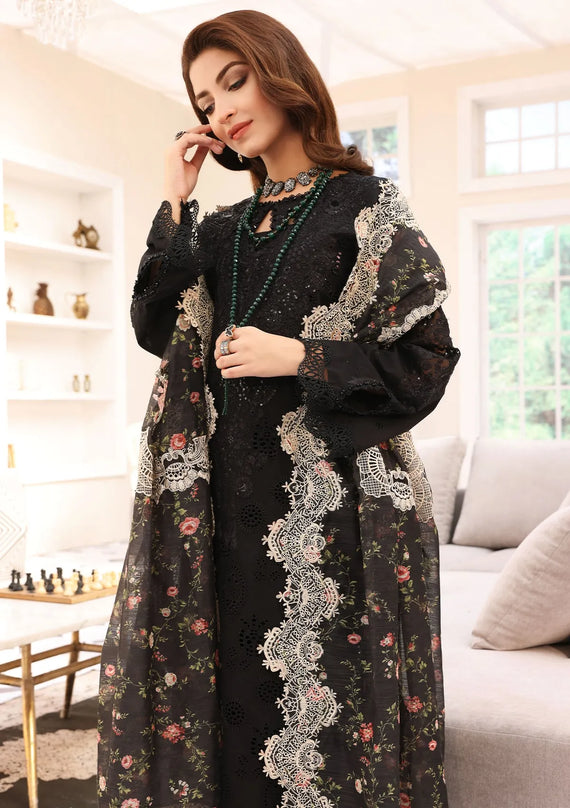 Elaf Premium Festive Chikankari Lawn Unstitched 3Pc Suit ELC-02A ECLIPSE