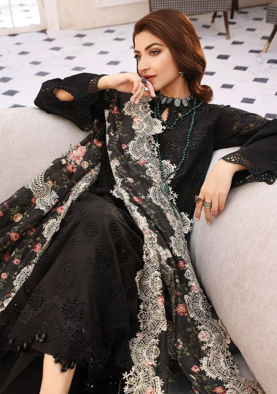 Elaf Premium Festive Chikankari Lawn Unstitched 3Pc Suit ELC-02A ECLIPSE