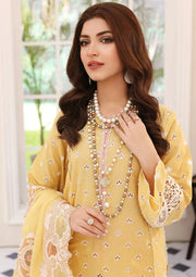 Elaf Premium Festive Chikankari Lawn Unstitched 3Pc Suit ELC-03A DAFFODIL