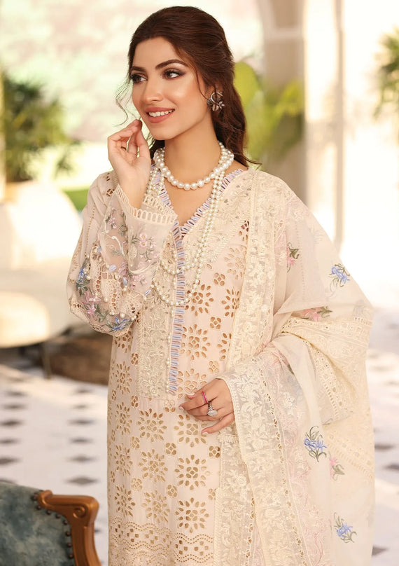 Elaf Chikankari Lawn Suits Unstitched 3 Piece EEC - 1B Pearlista - Festive Collection