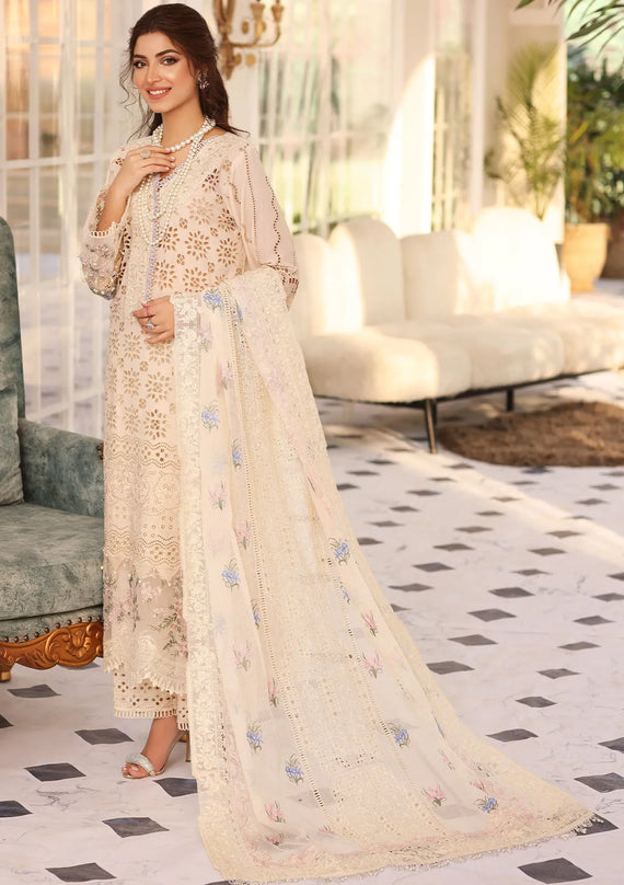Elaf Premium Chikankari Unstitched Printed Lawn 3 Piece Suit EL26UPC ERC 4A KOYAL - Summer Collection