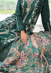 Elaf Premium Festive Chikankari Lawn Unstitched 3Pc Suit ELC-10 JADE