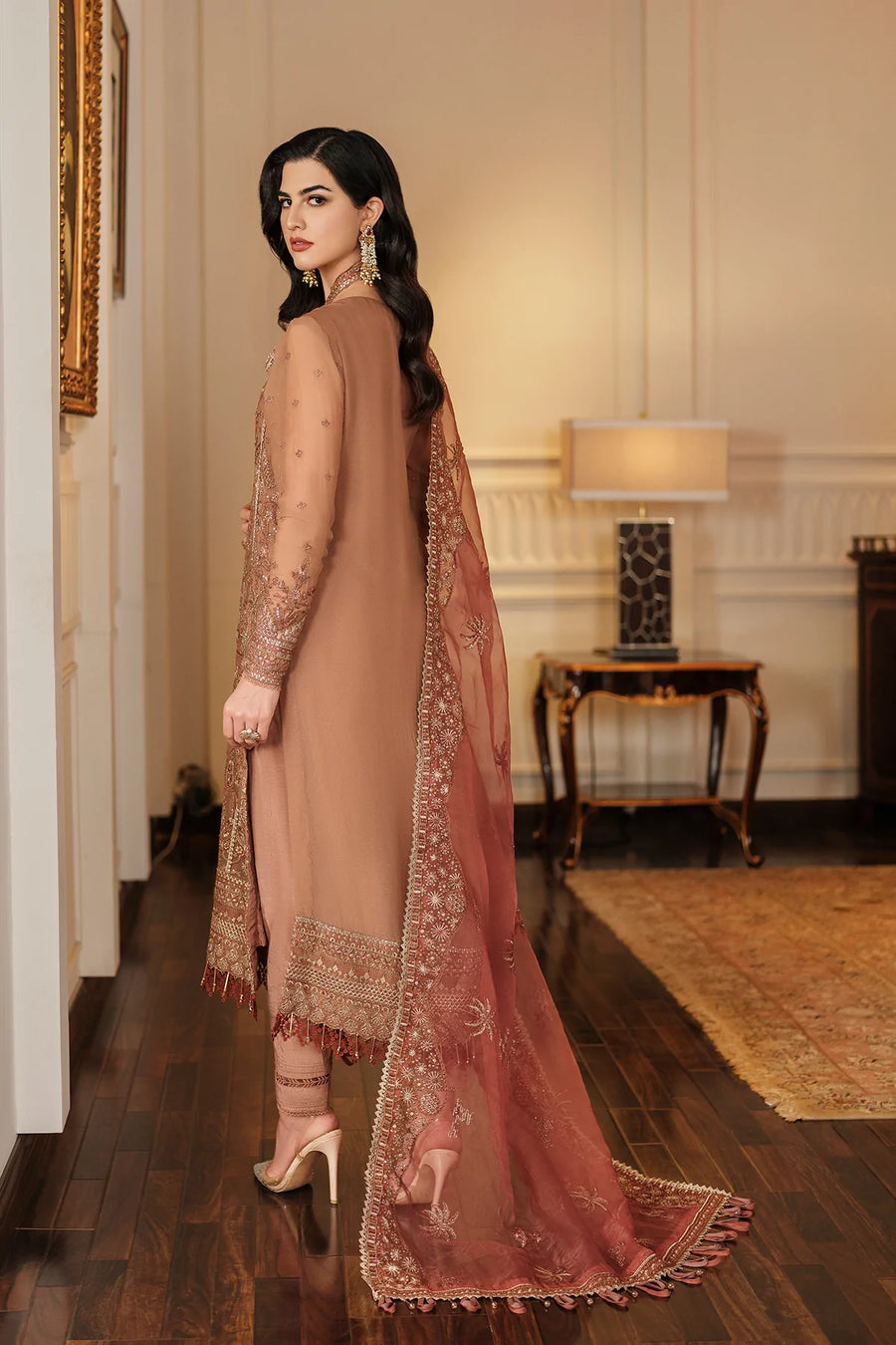 FARASHA Lueur Unstitched Embroidered Luxury Chiffon Suit 05-ELORA