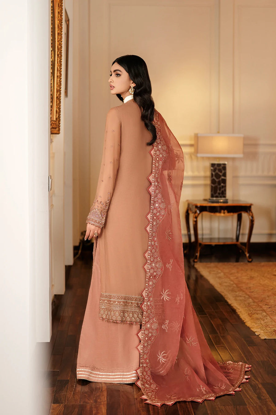 FARASHA Lueur Unstitched Embroidered Luxury Chiffon Suit 05-ELORA