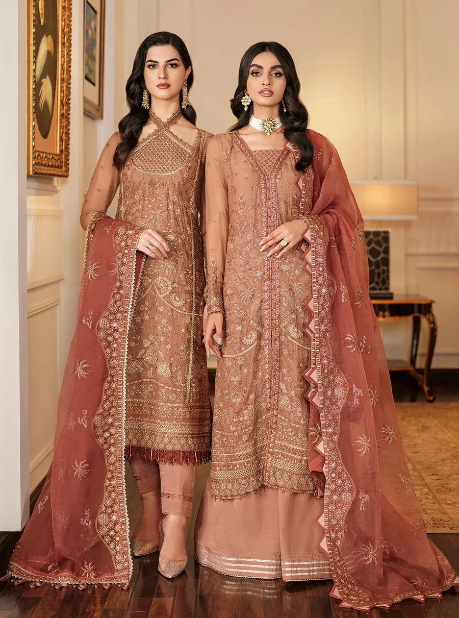 FARASHA Lueur Unstitched Embroidered Luxury Chiffon Suit 05-ELORA