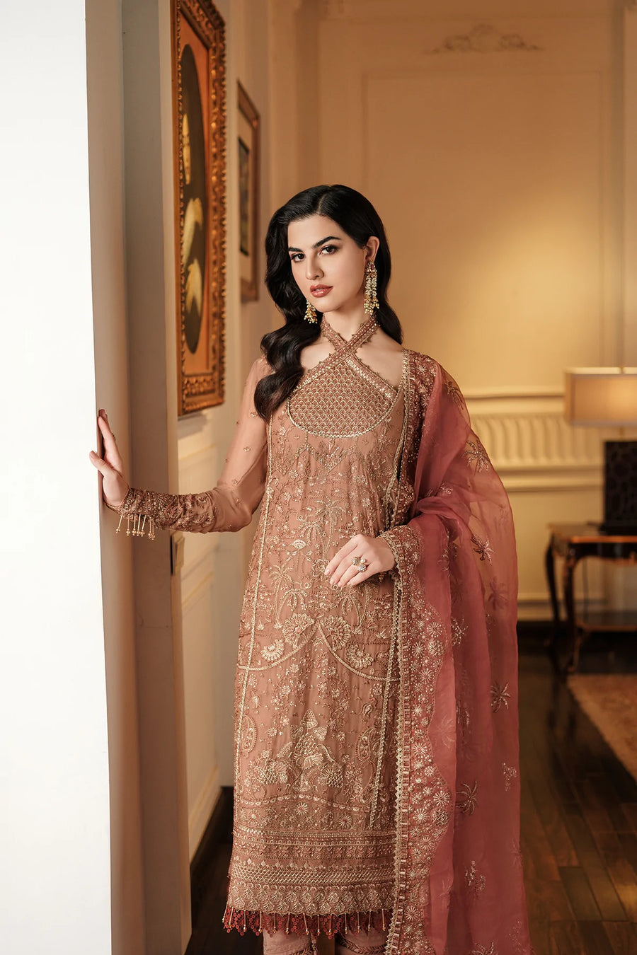 FARASHA Lueur Unstitched Embroidered Luxury Chiffon Suit 05-ELORA