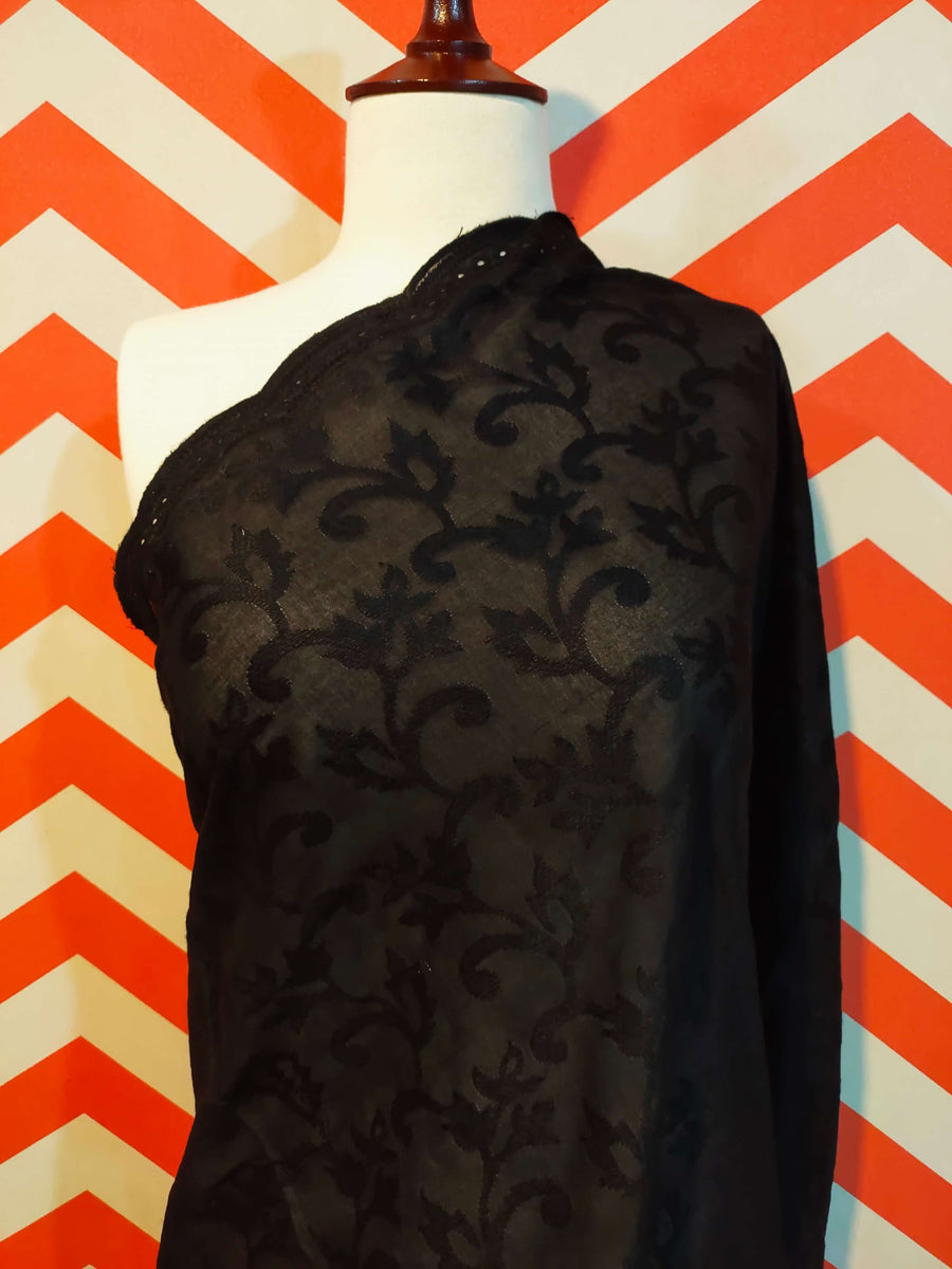 Premium Embroidered Border Shawl for women Lawn Fabric ELS-01 - FaisalFabrics.pk