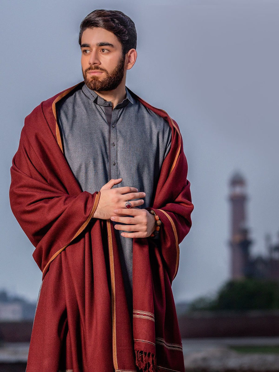 Safeer by edenrobe Men’s Blended Fabric For Winter Envoy Blue - FaisalFabrics.pk