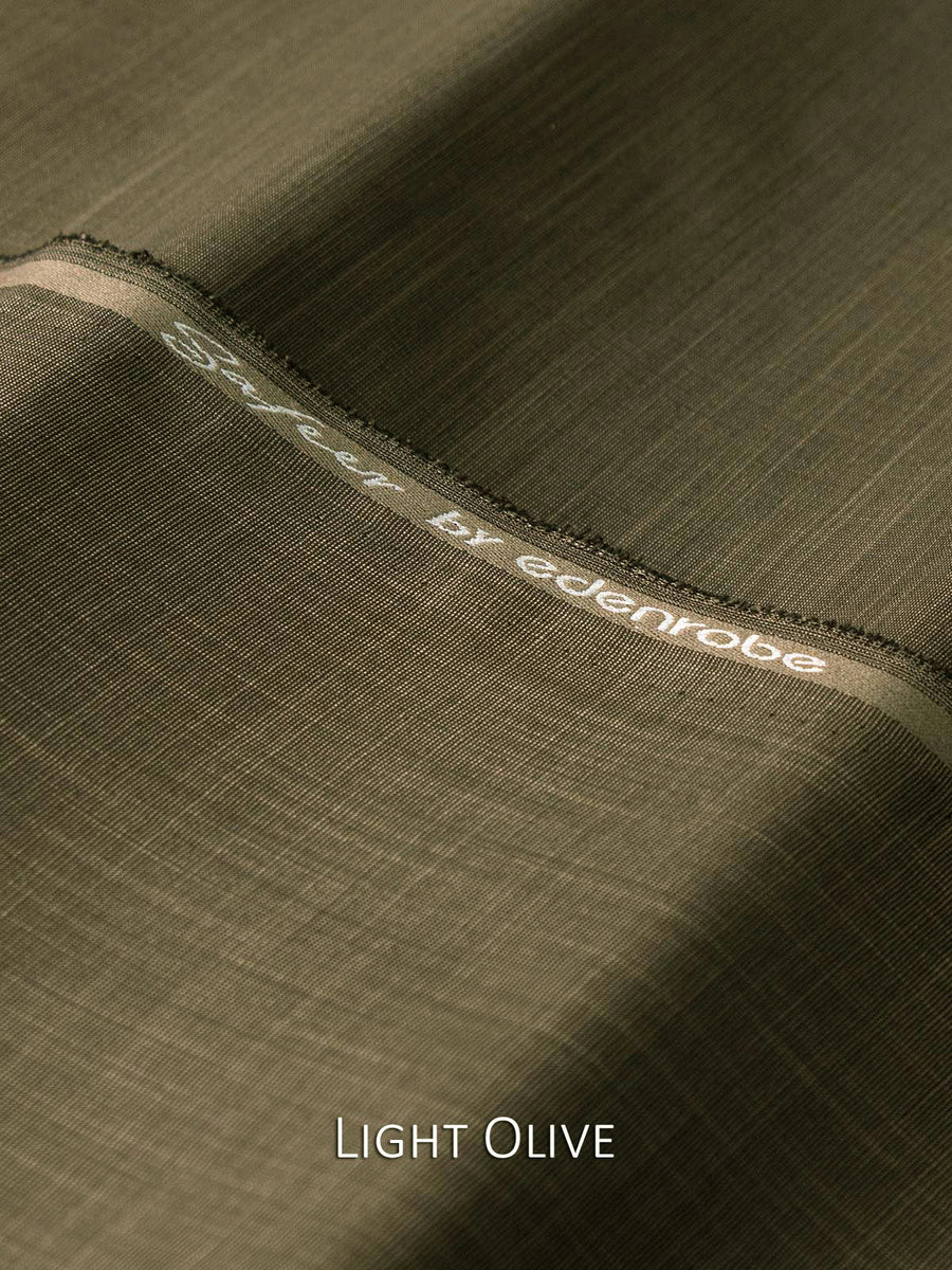 Safeer by edenrobe Embroidered Blended Fabric For Winter Merino Light Olive - FaisalFabrics.pk