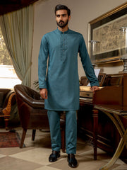 Safeer by edenrobe Men’s Blended Fabric For Winter Lavish Blue - FaisalFabrics.pk