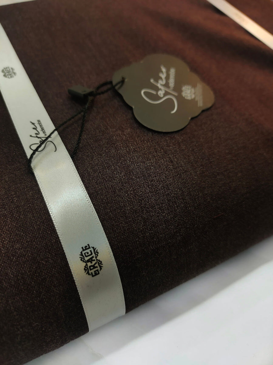 Safeer by edenrobe Salsa Dark Brown Men's Blended Fabric For Winter - FaisalFabrics.pk