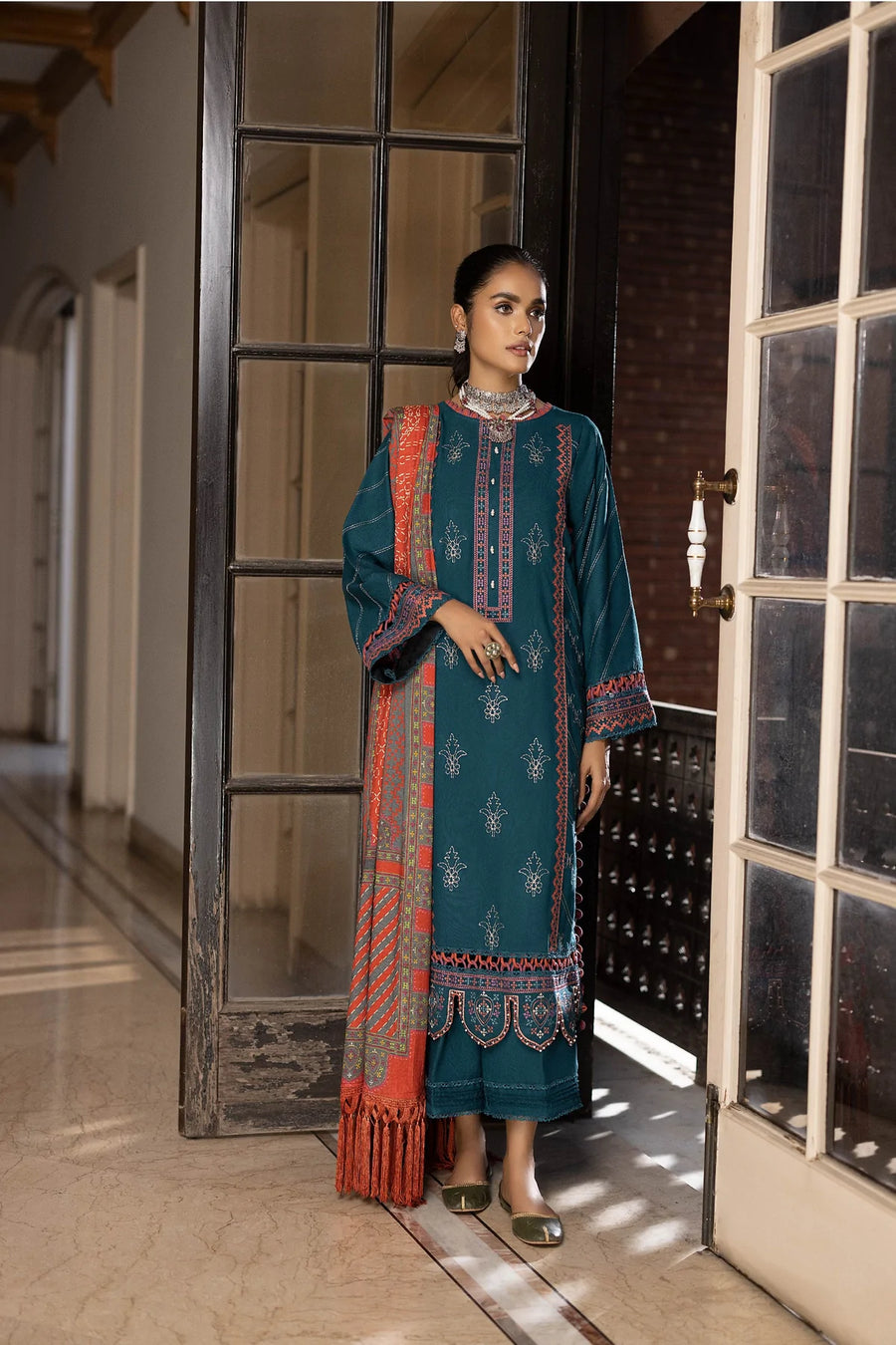 ZOYA by LALA Embroidered Woolen Unstitched 3Pc Suit D-03 ENIGMA