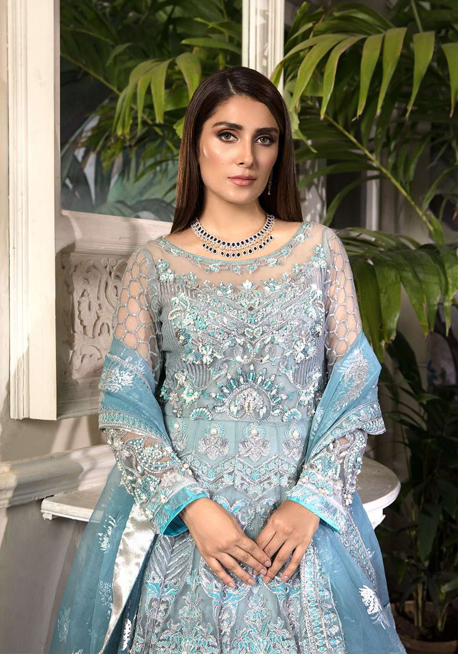 Elaf Celebrations Luxury Handwork Unstitched Suit EOC-10 Royal Turquoise