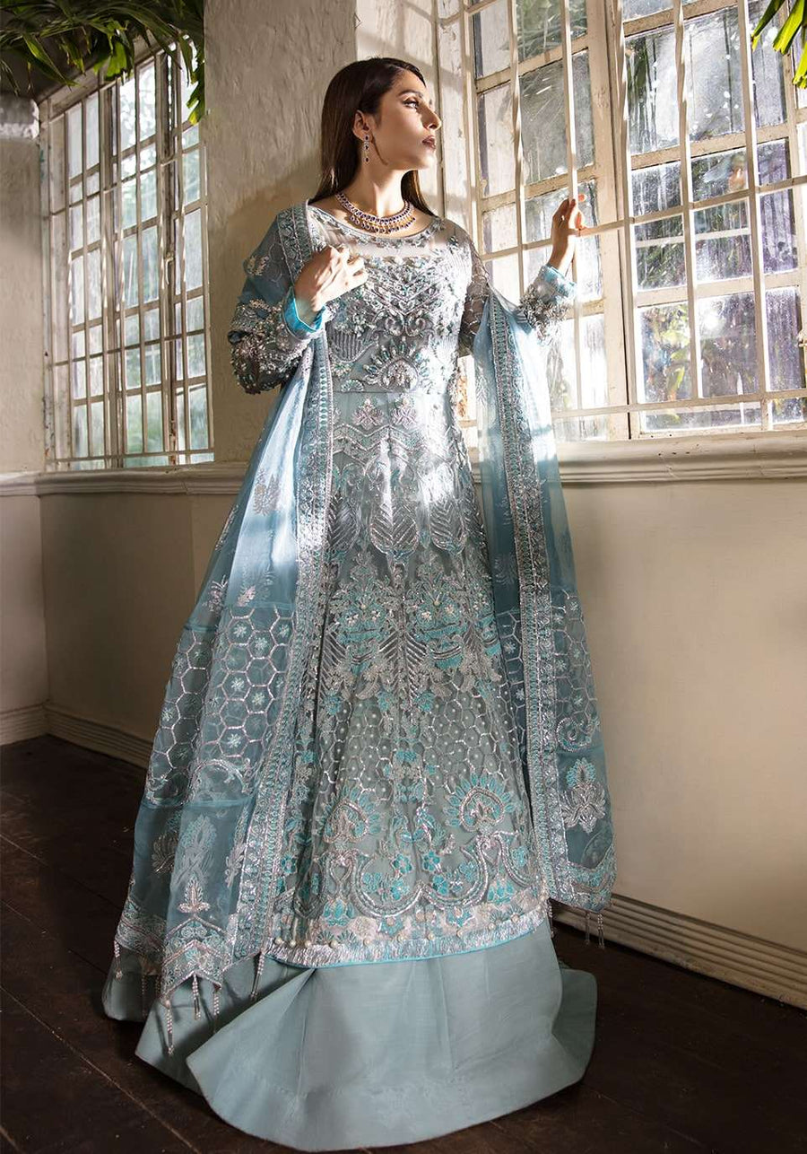 Elaf Celebrations Luxury Handwork Unstitched Suit EOC-10 Royal Turquoise