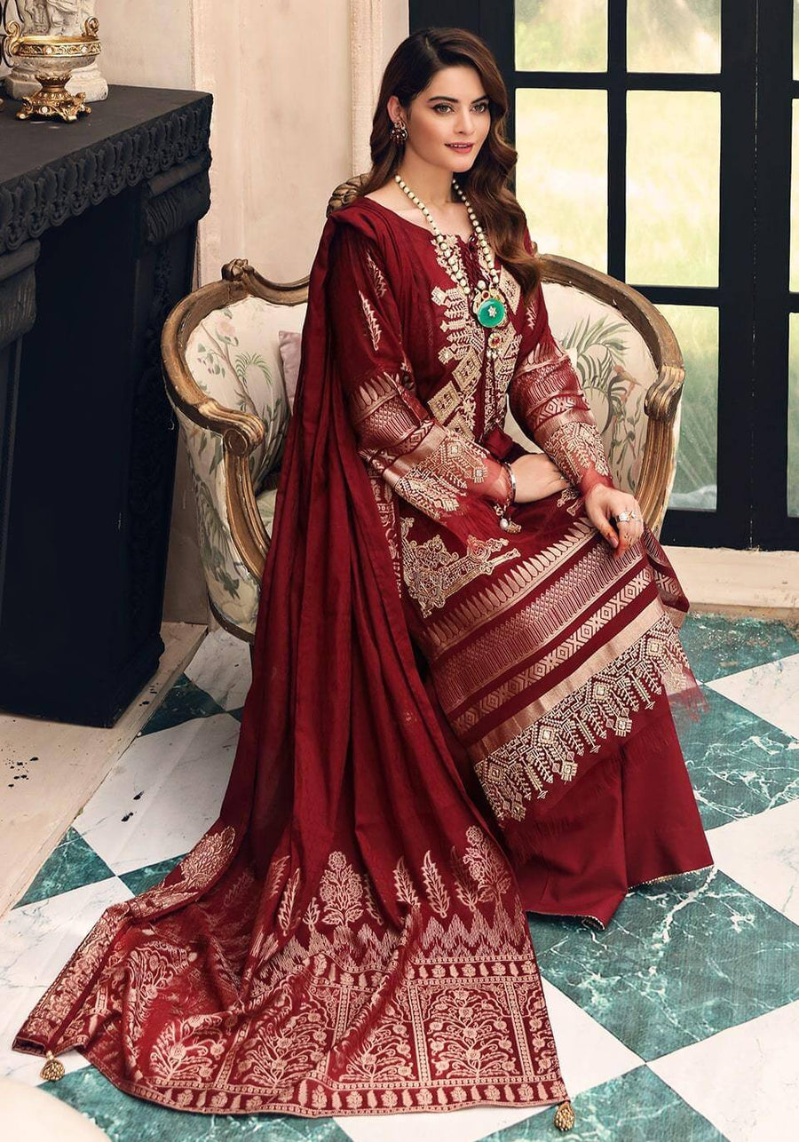 Elaf Premium Festive Chikankari Lawn 2021 Unstitched 3pc Suit EPF-08 - FaisalFabrics.pk