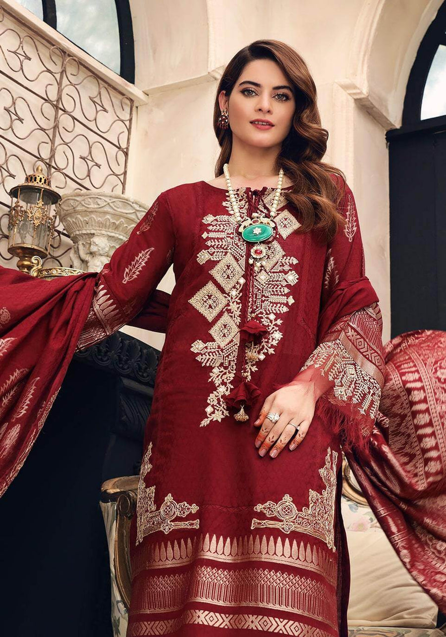 Elaf Premium Festive Chikankari Lawn 2021 Unstitched 3pc Suit EPF-08 - FaisalFabrics.pk