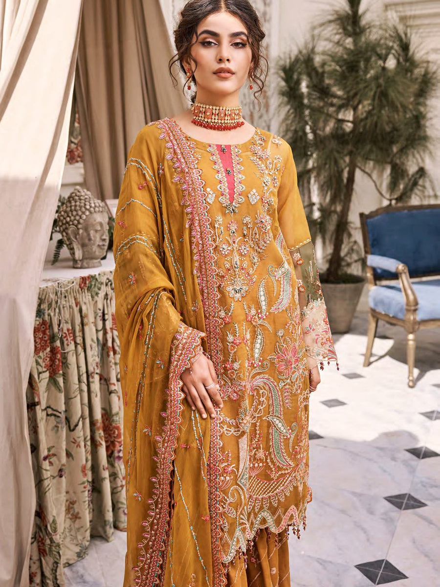 Eshaal by Emaan Adeel Embroidered Organza Unstitched 3Pc Suit ESH-02