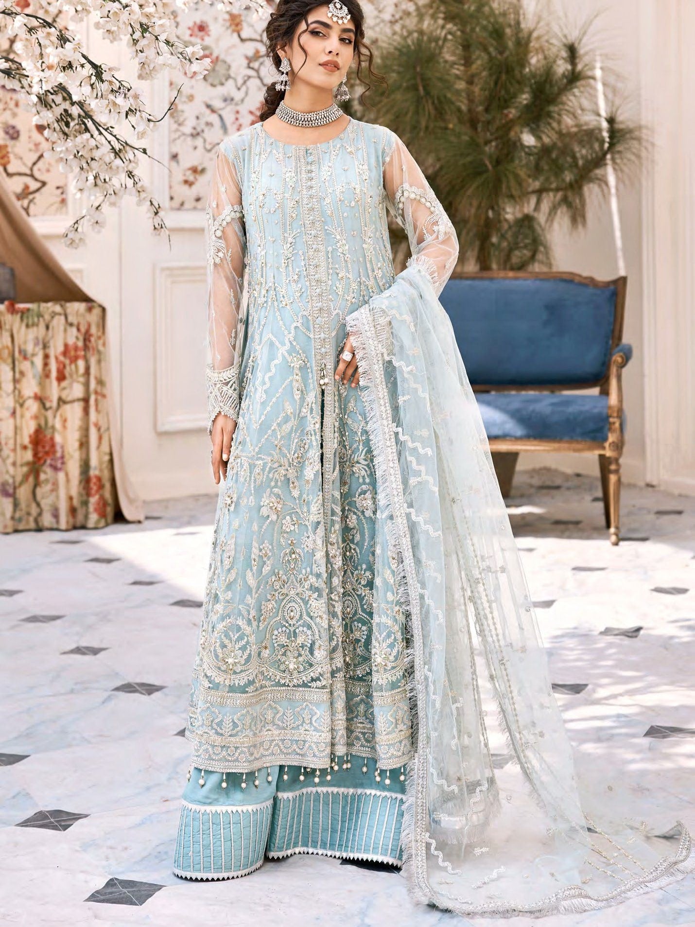 Eshaal by Emaan Adeel Embroidered Net Unstitched 3Pc Suit ESH-03 Eshaal by Emaan Adeel Embroidered Net Unstitched 3Pc Suit ESH-03
