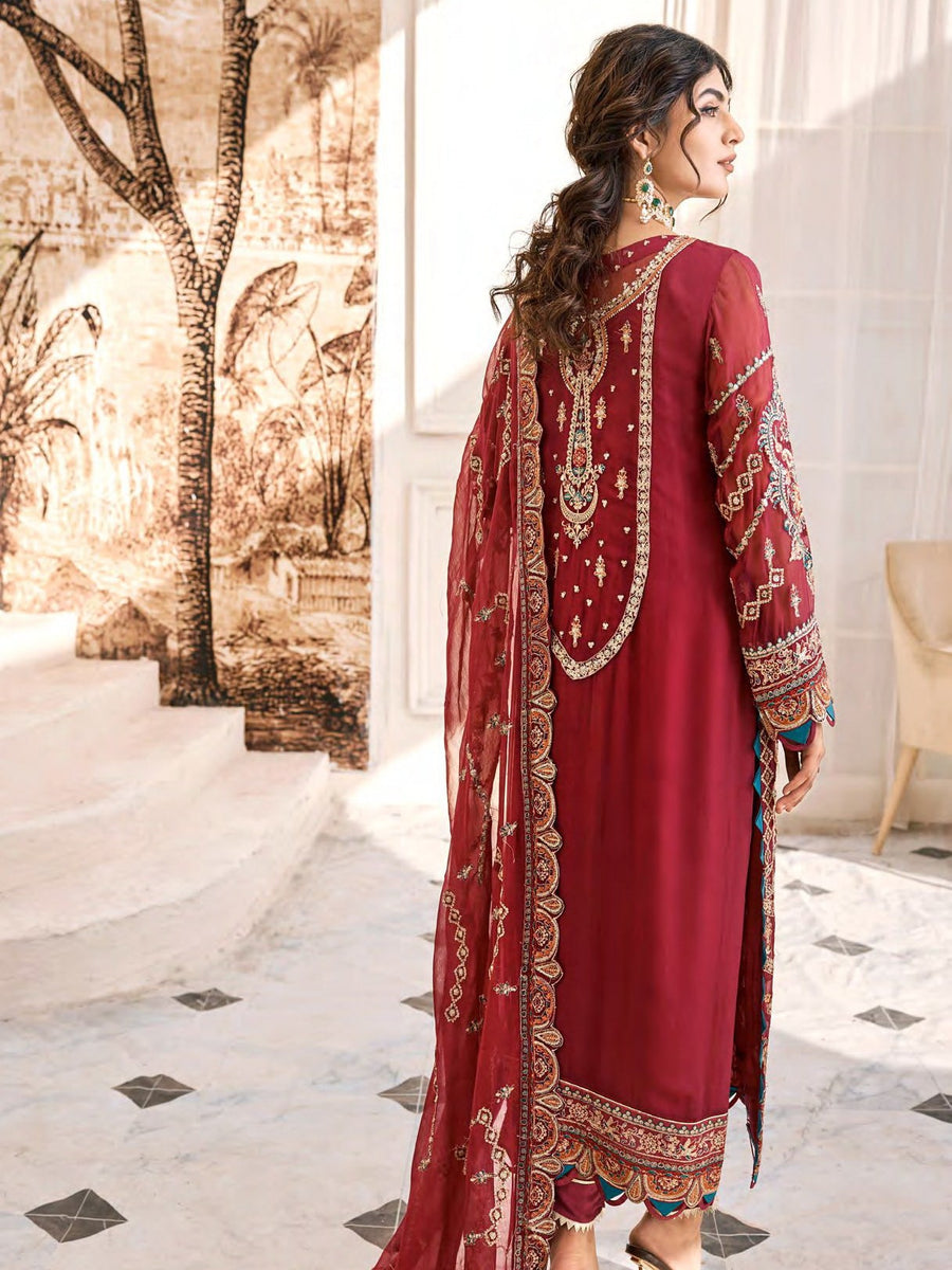 Eshaal by Emaan Adeel Embroidered Chiffon Unstitched 3Pc Suit ESH-08