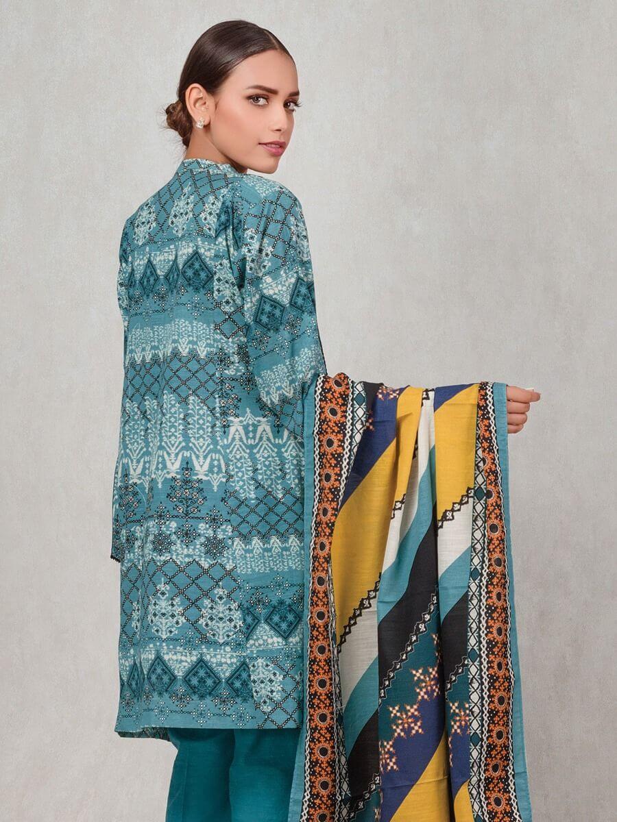 edenrobe Allure Khaddar Unstitched Printed 3pc Suit EWU20A10-20290 - FaisalFabrics.pk