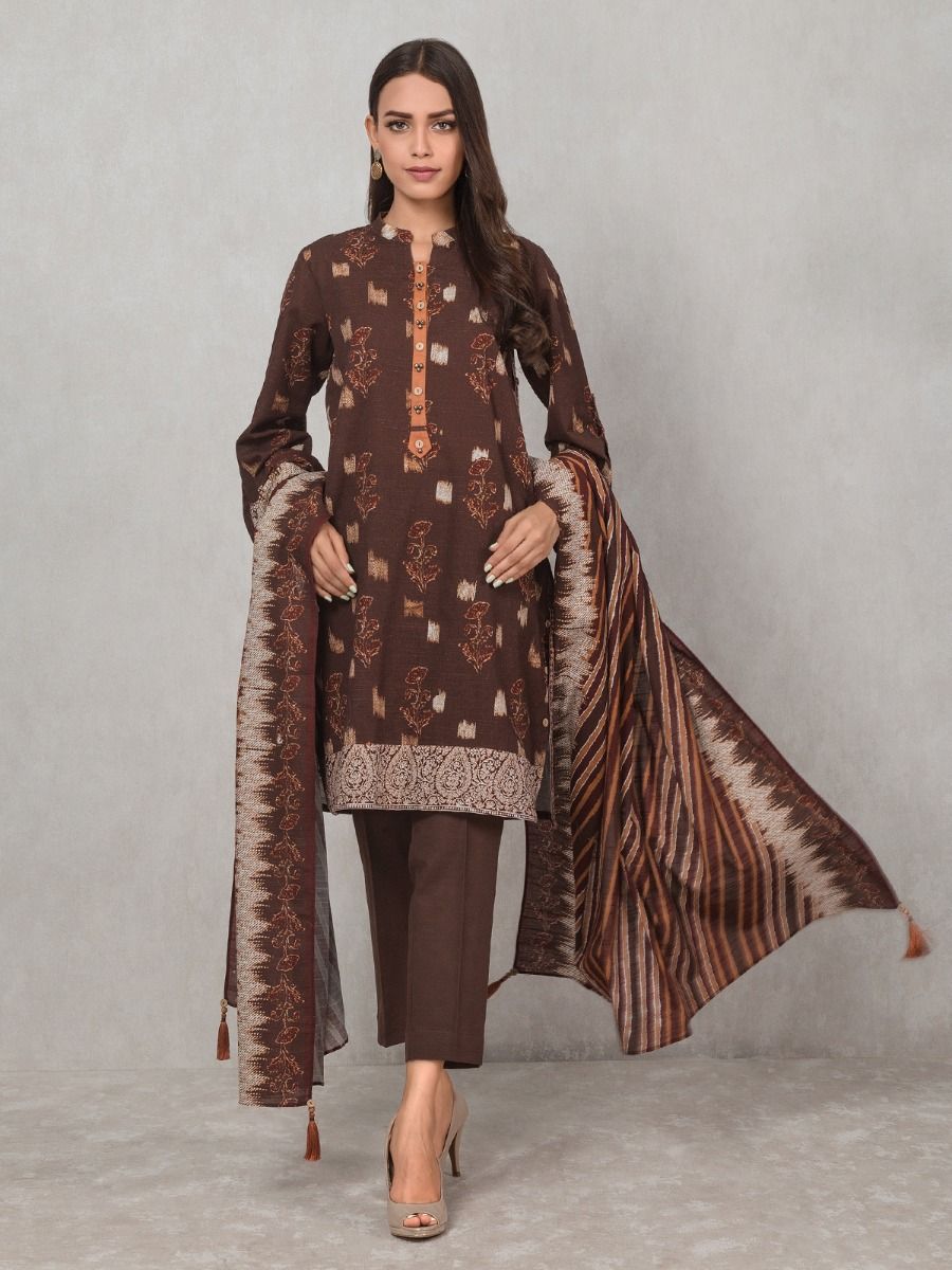 edenrobe Allure Khaddar Unstitched Printed 3pc Suit EWU20A10-20297 - FaisalFabrics.pk