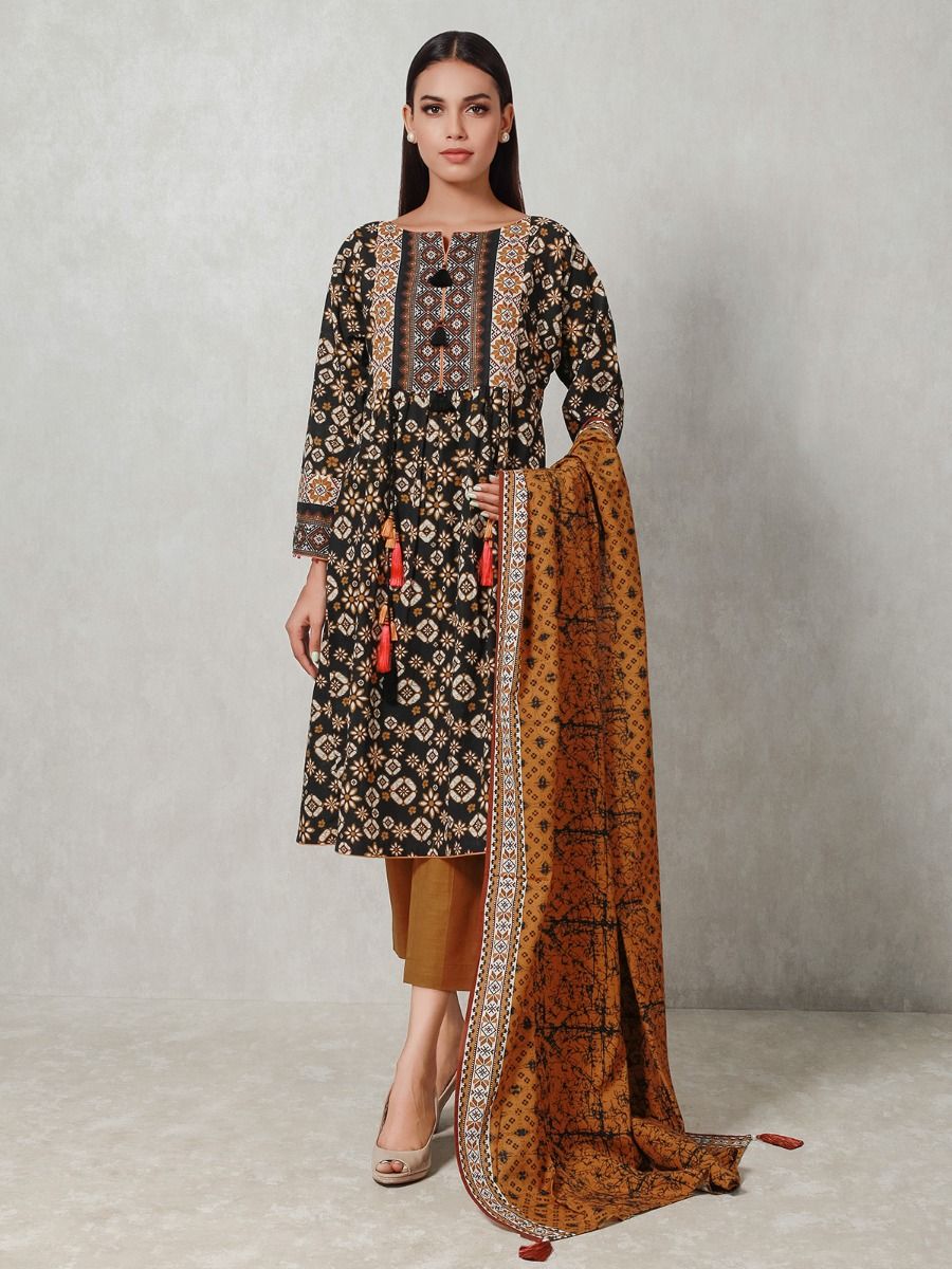 edenrobe Allure Khaddar Unstitched Printed 2pc Suit EWU20A10-20313 - FaisalFabrics.pk