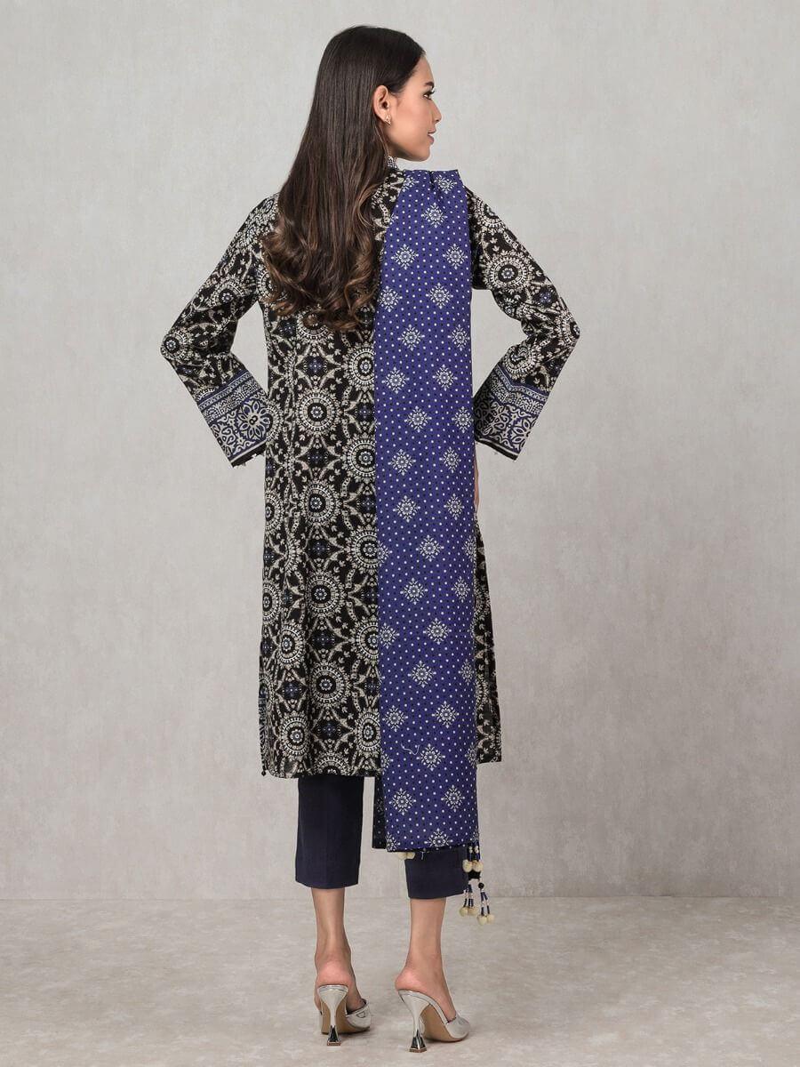 edenrobe Allure Khaddar Unstitched Print Suit EWU20A10-20318 - 2 Piece - FaisalFabrics.pk