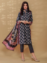 edenrobe Allure Viscose Linen Print with Shawl 3pc Suit EWU20A14-20391 - FaisalFabrics.pk