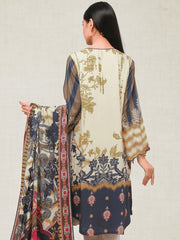 edenrobe Winter Collection Embroidered Viscose Linen 3Pc Suit 20123 - FaisalFabrics.pk