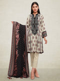 edenrobe Winter Collection Embroidered Viscose Linen 3Pc Suit 20135