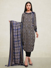 edenrobe Winter Collection Printed Viscose Linen 3Pc Suit 20144 - FaisalFabrics.pk