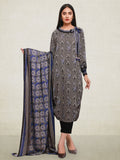 edenrobe Winter Collection Printed Viscose Linen 3Pc Suit 20144