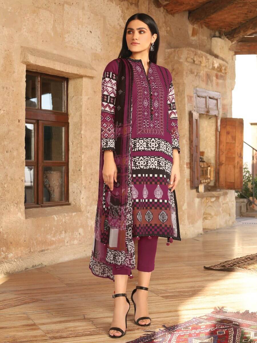 edenrobe Winter Collection Embroidered Khaddar 3pc Suit EWU20W12-20153 - FaisalFabrics.pk