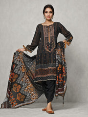 edenrobe Winter Collection Printed Khaddar 3Pc Suit EWU20W12-20167 - FaisalFabrics.pk