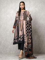 edenrobe Winter Collection Embroidered Khaddar 3pc Suit EWU20W12-20173 - FaisalFabrics.pk