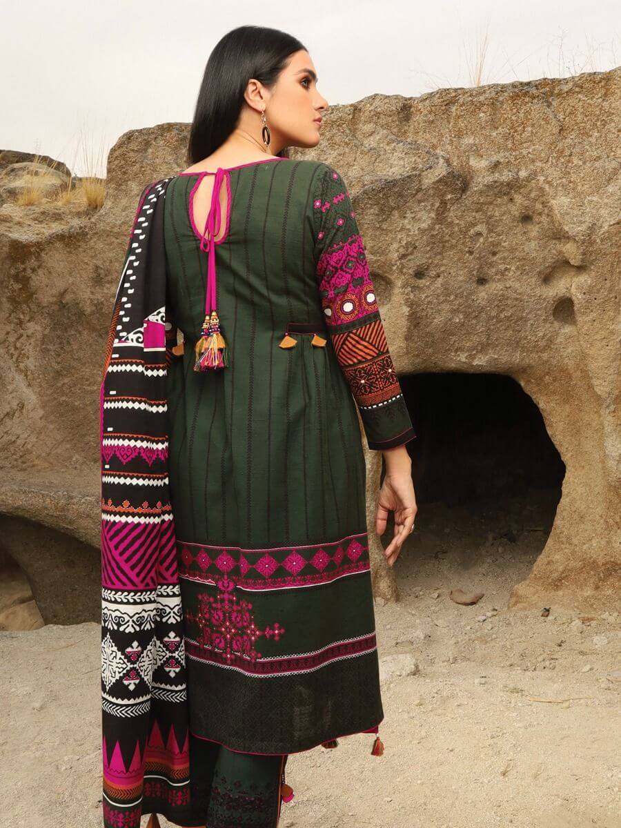 edenrobe Winter Collection Printed Khaddar 3Pc Suit EWU20W12-20176 - FaisalFabrics.pk
