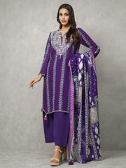 edenrobe Winter Collection Embroidered Khaddar 3pc Suit EWU20W12-20177 - FaisalFabrics.pk