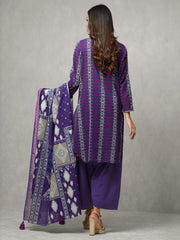 edenrobe Winter Collection Embroidered Khaddar 3pc Suit EWU20W12-20177 - FaisalFabrics.pk