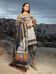 edenrobe Winter Collection Printed Khaddar 3Pc Suit EWU20W12-20180 - FaisalFabrics.pk