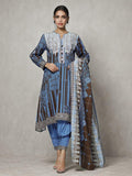 edenrobe Winter Collection Embroidered Khaddar 3pc Suit EWU20W12-20181 - FaisalFabrics.pk