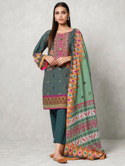edenrobe Winter Collection Embroidered Khaddar 3pc Suit EWU20W12-20183 - FaisalFabrics.pk