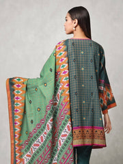 edenrobe Winter Collection Embroidered Khaddar 3pc Suit EWU20W12-20183 - FaisalFabrics.pk
