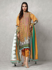 edenrobe Winter Collection Embroidered Khaddar Suit EWU20W12-20188 - 3 Piece - FaisalFabrics.pk