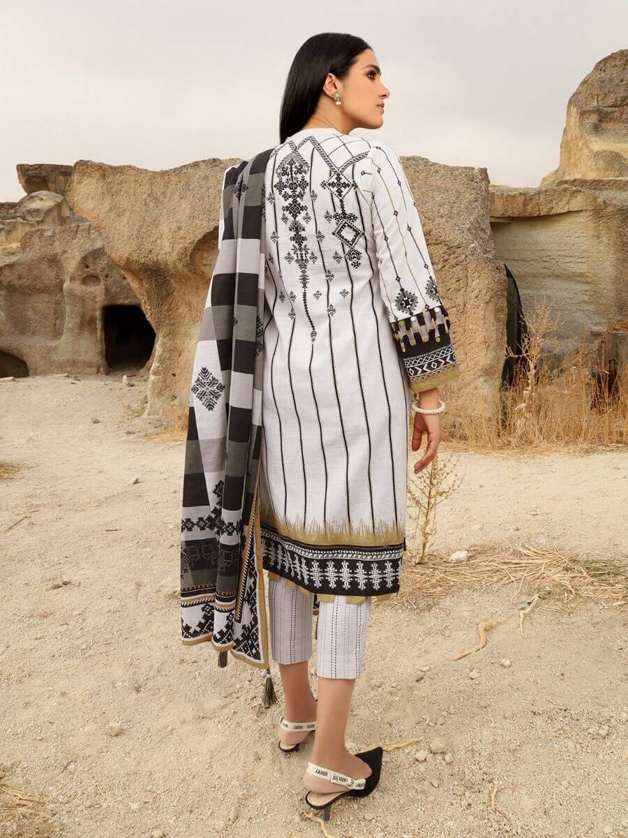 edenrobe Winter Collection Embroidered Khaddar Suit EWU20W12-20189 - 3 Piece - FaisalFabrics.pk