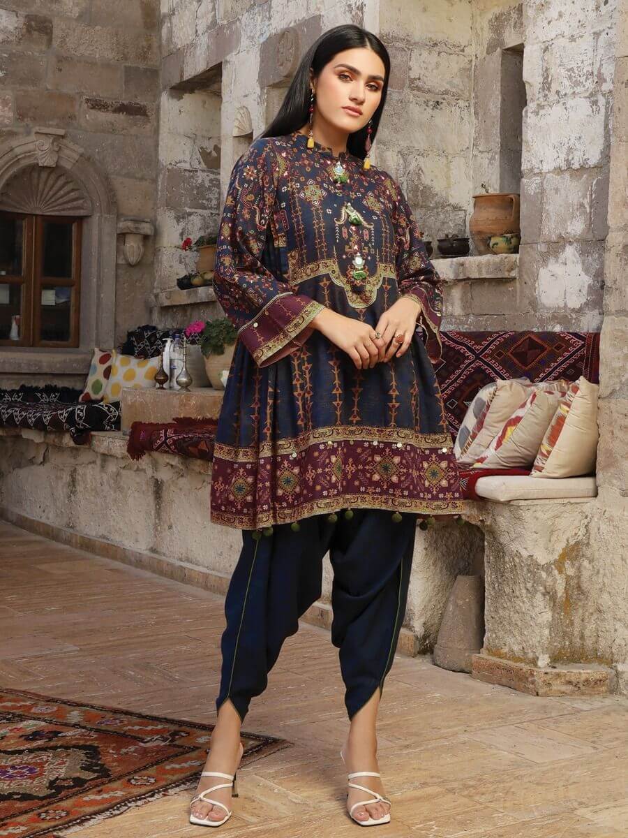 edenrobe Winter Collection Printed Khaddar Shirt EWU20W12-20191 - FaisalFabrics.pk